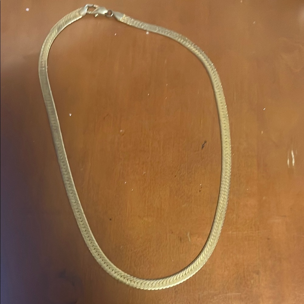 Gold Snake Chain Necklace with Polished Finish
